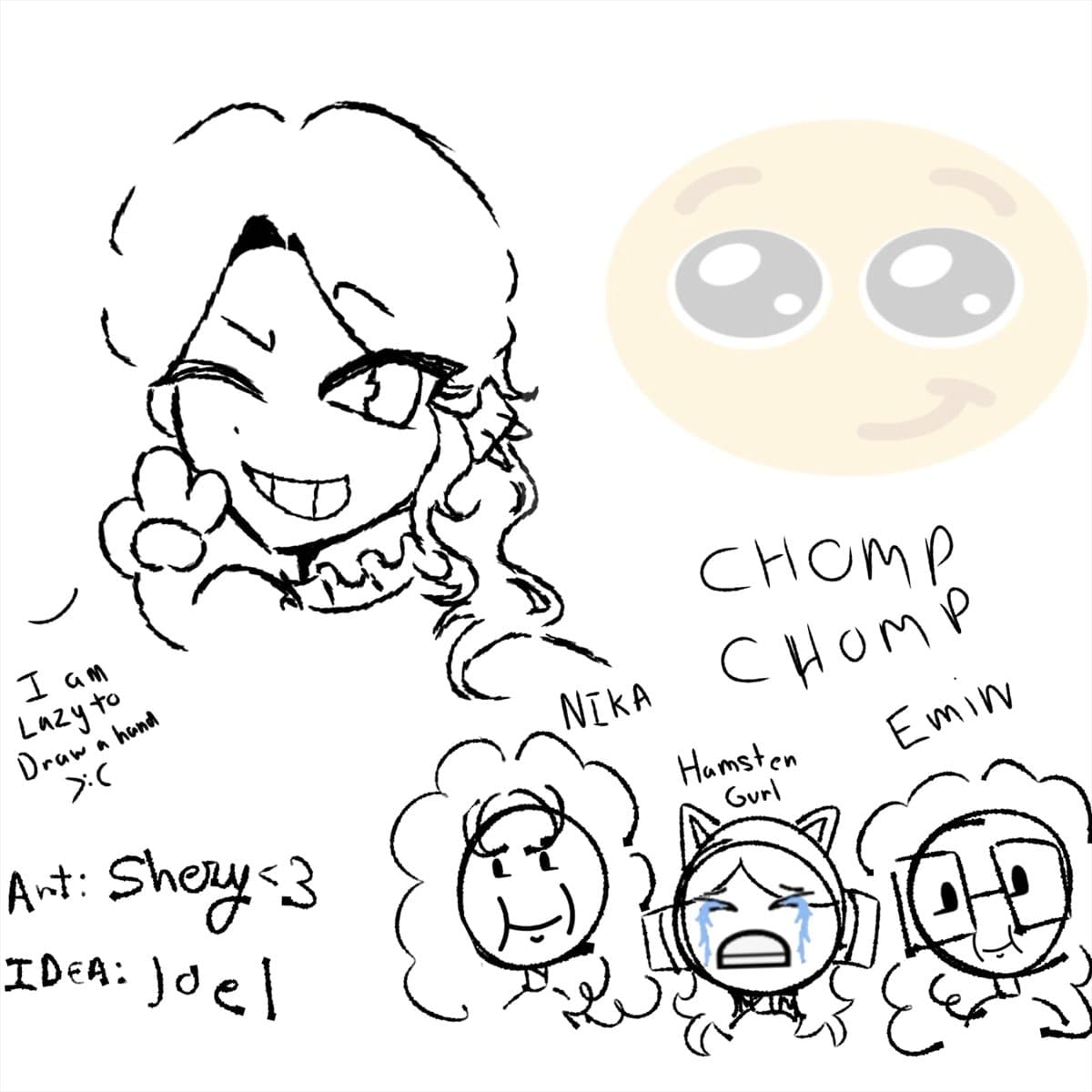 Fan sketch of the Chomp Chomp crew by Shery