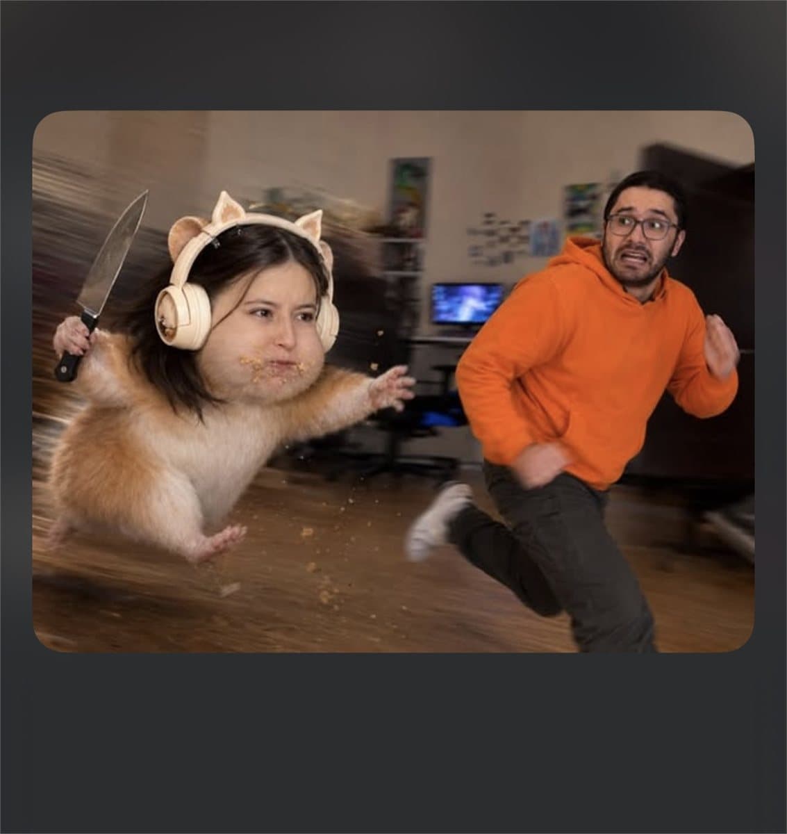 Meme — snack time chase