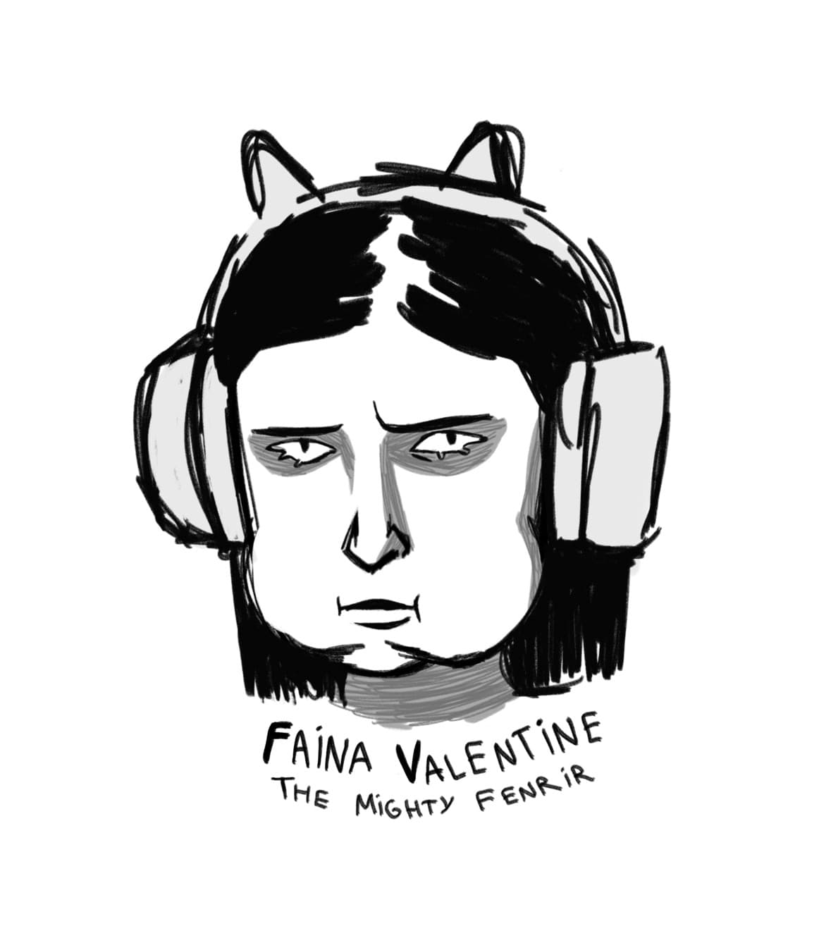Fan sketch portrait of Faina Valentine by Fenrir